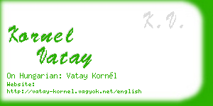 kornel vatay business card