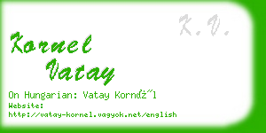 kornel vatay business card